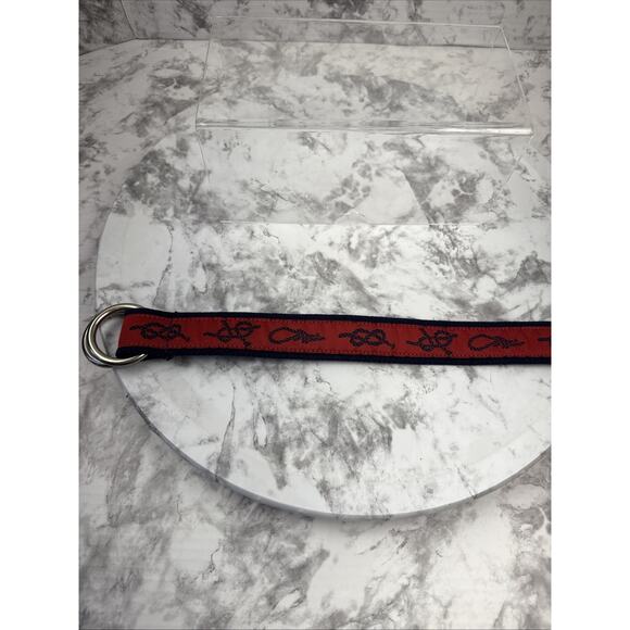 Polo Ralph Lauren Vintage O Ring Nautical Knots Sailing Blet One Size Red Navy - Picture 5 of 11